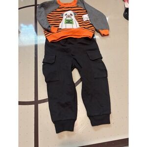 773 Baby Essentials Halloween Ghost Dog Sweatshirt and Cargo Joggers Set 24M